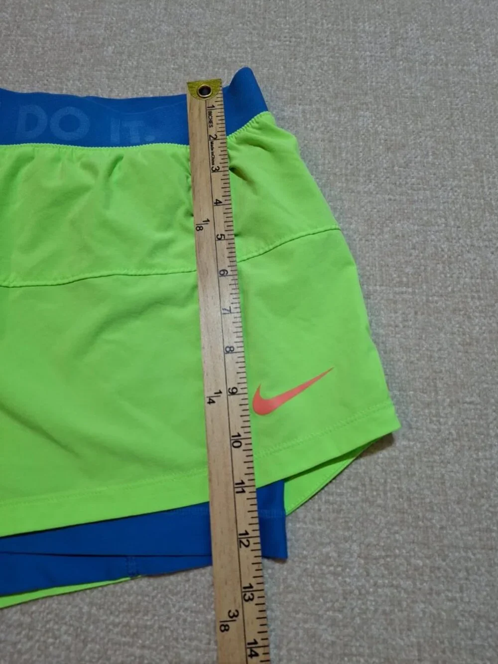 Nike Dri-FIT 2-in-1 Running Shorts Women's XL Green Blue Athletic Activewear